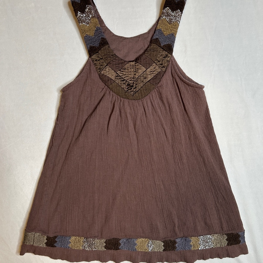 Saivana Earthy Tones Tank Top with Geometric Straps